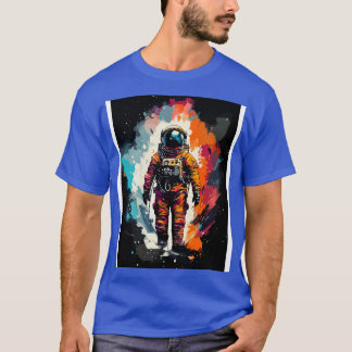 Camiseta Pintura de acuarela astronauta espacial Resumen de