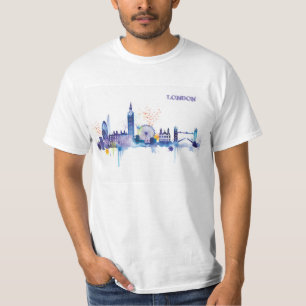 Camiseta Pintura de acuarela de arte de Londres