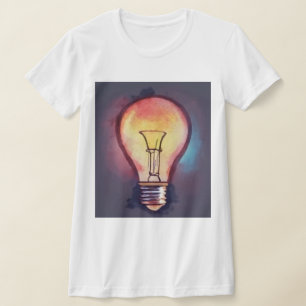 Camiseta Pintura de Acuarela de Bombilla, Bombilla
