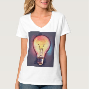 Camiseta Pintura de Acuarela de Bombilla, Bombilla