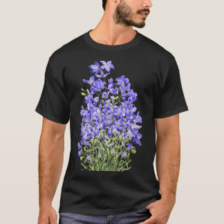Camiseta pintura de acuarela de flores silvestres púrpuras