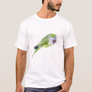 Camiseta Pintura de acuarela de loro verde