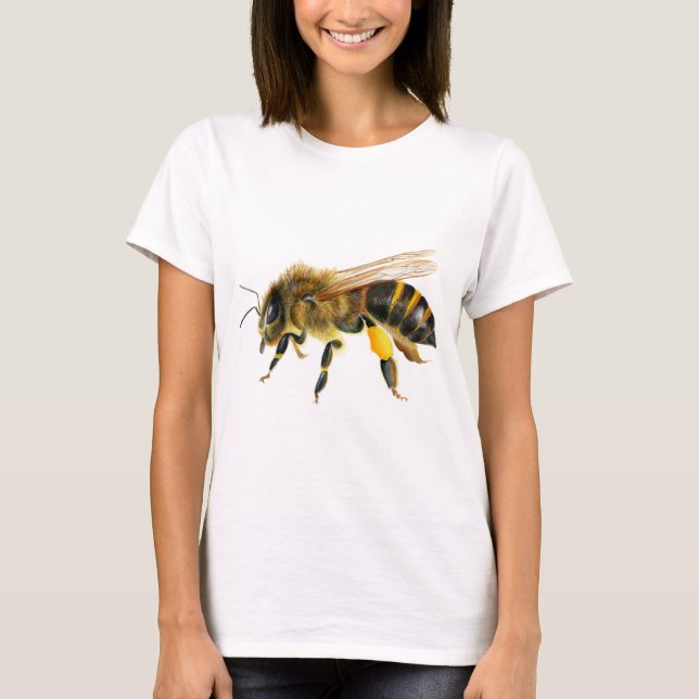 Camiseta Pintura de acuarela de los insectos de miel (Anverso)