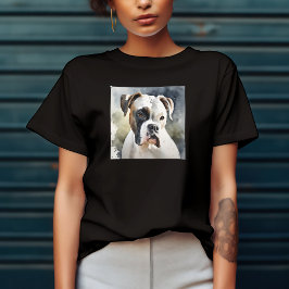 Camiseta Pintura de Acuarela de un Perro Boxer