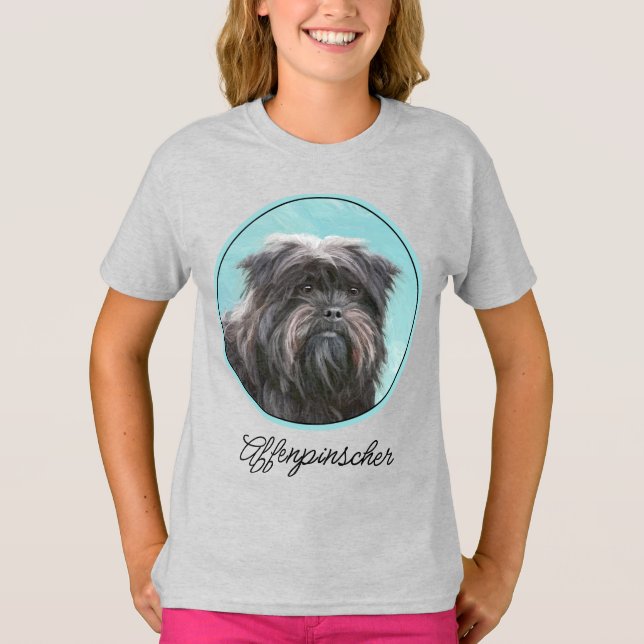 Camiseta Pintura de Affenpinscher - Cute Original Dog Art T (Anverso)