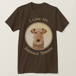 Camiseta Pintura de Airedale Terrier - Arte original y boni