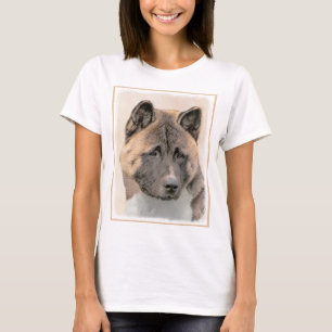 Camiseta Pintura de Akita - Arte de Perro Original.