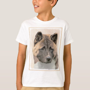 Camiseta Pintura de Akita - Arte de Perro Original.