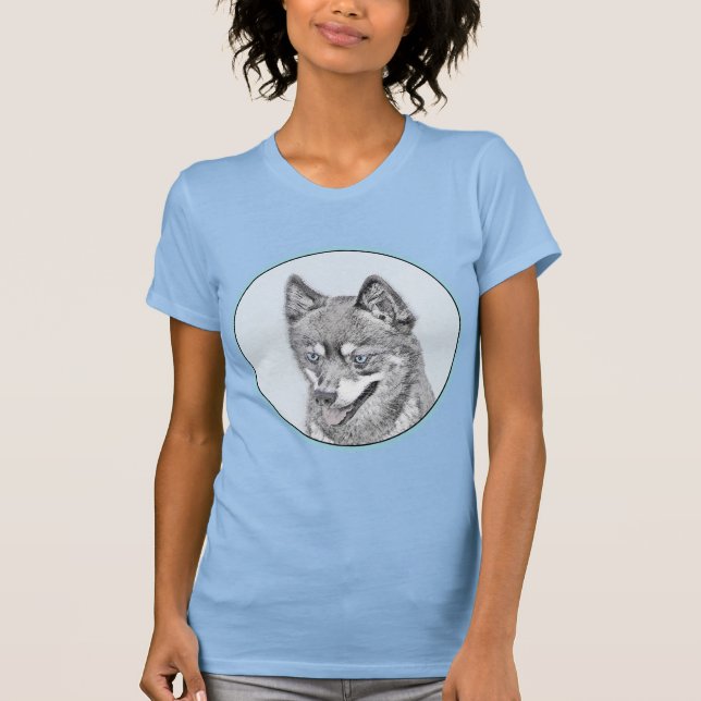 Camiseta Pintura de Alaskan Klee Kai - Arte Perro Original. (Anverso)