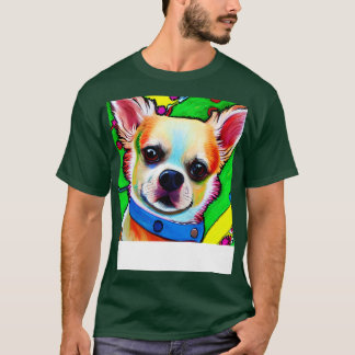 Camiseta Pintura de arcoiris de perro de Chihuahua
