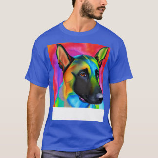 Camiseta Pintura de arcoiris de perro malinois de Bélgica