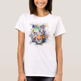 Camiseta Pintura de arte abstracto de tigres