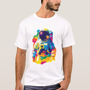 Camiseta Pintura de arte acuarela de retrato astronauta