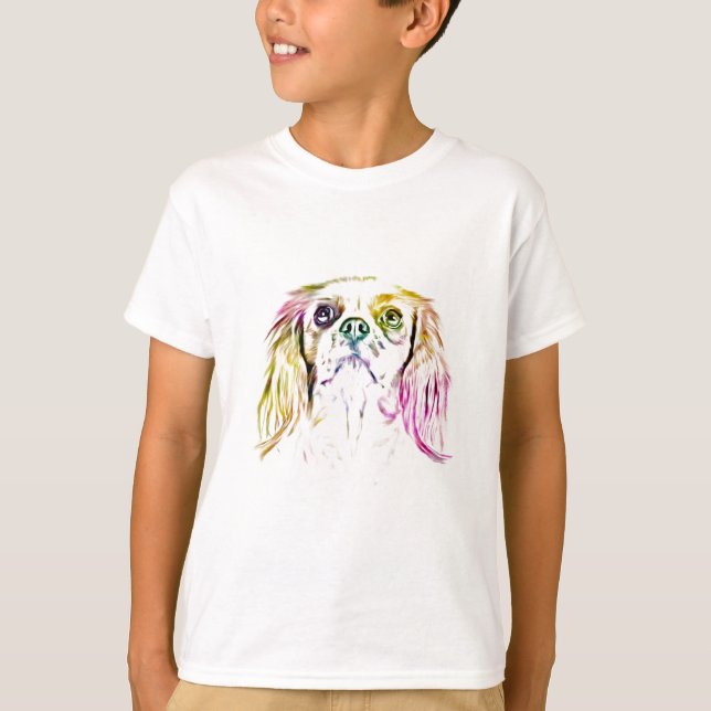 Camiseta Pintura de arte canino Cavalier King Charles Spani (Anverso)