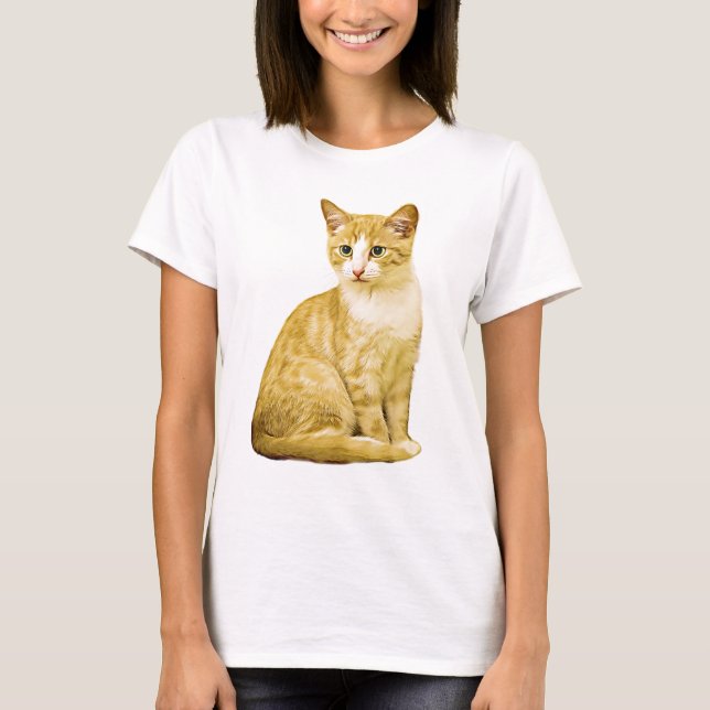Camiseta Pintura de arte de acuarela de gato (Anverso)