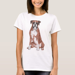 Camiseta Pintura de arte de acuarela de perro de Boxer