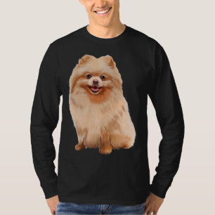 Camiseta Pintura de arte de acuarela de perro de Pomerania
