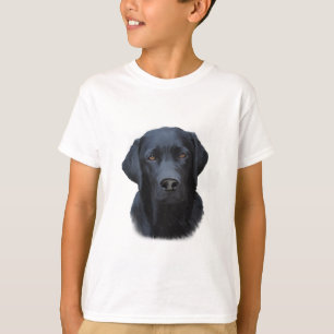 Camiseta Pintura de arte de color de perro de Labrador negr