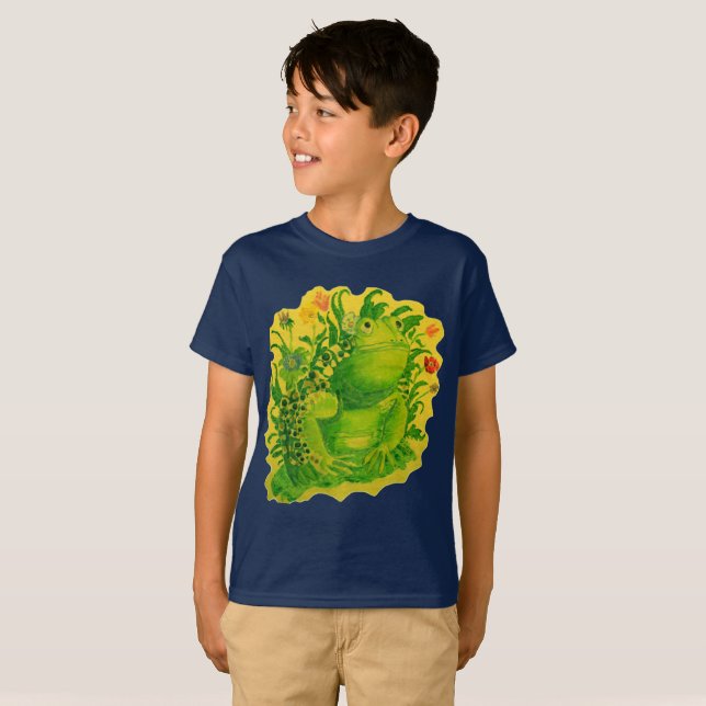 Camiseta Pintura de arte de escarcha verde suave de niños (Anverso completo)