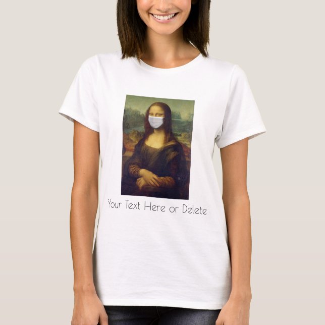 Camiseta Pintura de arte de la Mona Lisa Personalizado con  (Anverso)