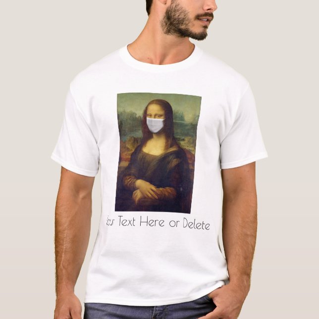 Camiseta Pintura de arte de la Mona Lisa Personalizado con  (Anverso)