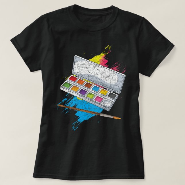 Camiseta Pintura de arte Dibujo Artista de paleta de pintur (Diseño del anverso)