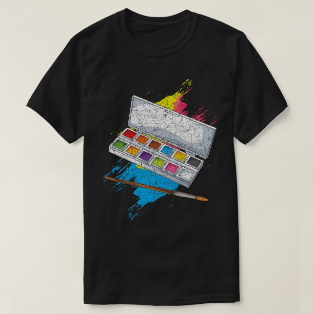 Camiseta Pintura de arte Dibujo Artista de paleta de pintur (Diseño del anverso)
