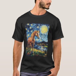Camiseta Pintura de Arte Moderno Van Gogh Noche Estrellada