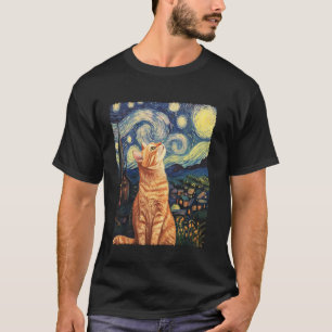 Camiseta Pintura de Arte Moderno Van Gogh Noche Estrellada