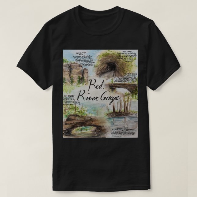 Camiseta Pintura de Atracciones Naturales de la Garganta de (Diseño del anverso)