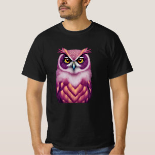 Camiseta Pintura de aves de búho colorida