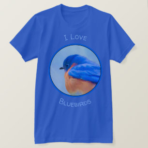 Camiseta Pintura de Azulito - Arte Original de Pájaros