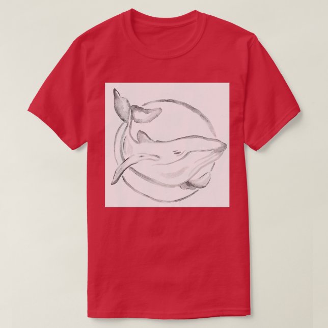 Camiseta Pintura de ballena gris acuarela (Diseño del anverso)