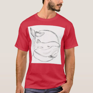 Camiseta Pintura de ballena gris acuarela