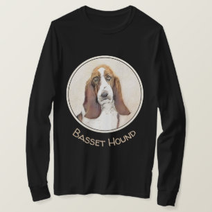 Camiseta Pintura de Basset Hound - Arte de Perro Original L