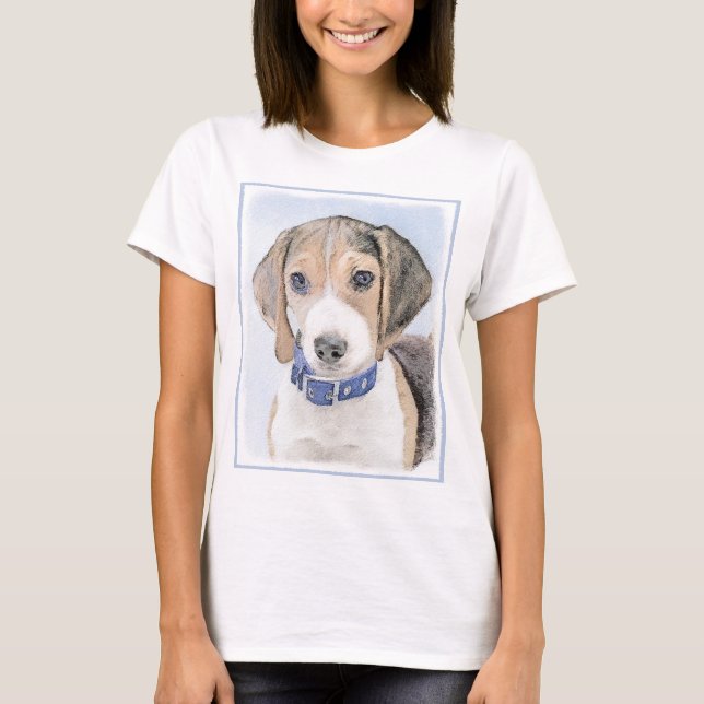 Camiseta Pintura de Beagle - Arte de perro original curtido (Anverso)