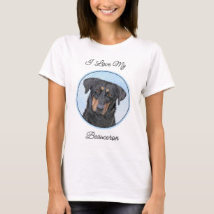 Camiseta Pintura de Beauceron - Arte de perros original y b