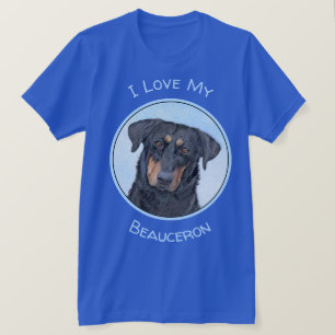 Camiseta Pintura de Beauceron - Arte de perros original y b