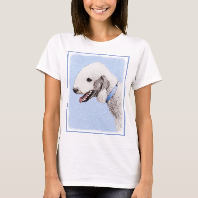 Camiseta Pintura de Bedlington Terrier - Original Perro Art (Anverso)