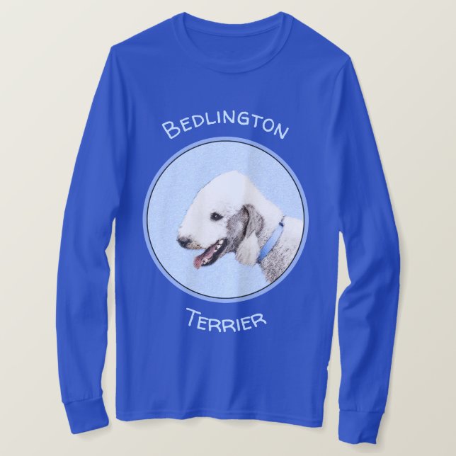 Camiseta Pintura de Bedlington Terrier - Original Perro Art (Anverso del diseño)