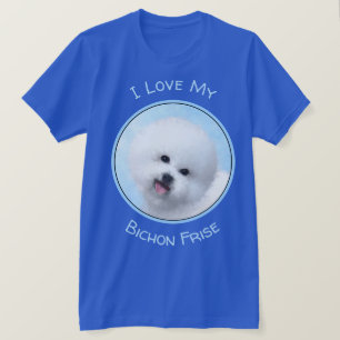 Camiseta Pintura de Bichon Frise - Arte de Perro Original.