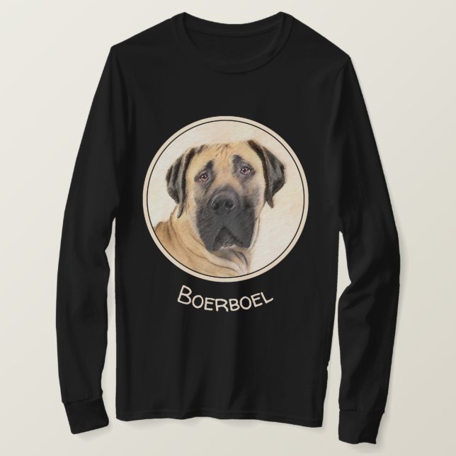 Camiseta Pintura de Boerboel - Arte Perro Original Cuto (Anverso del diseño)