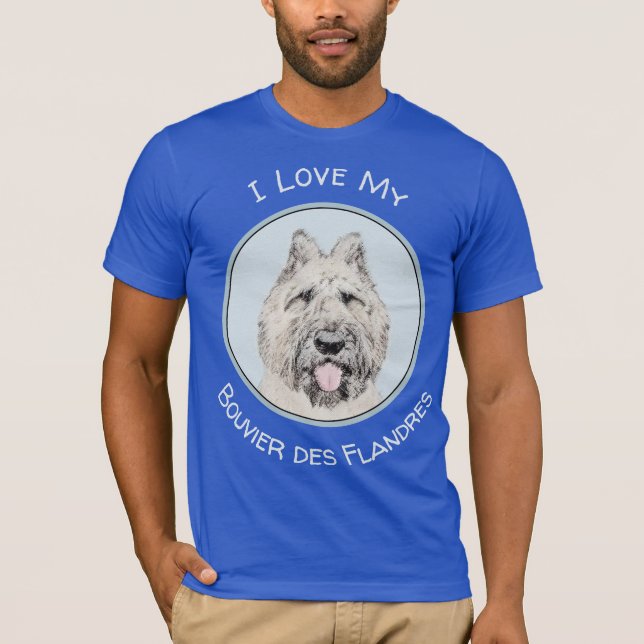 Camiseta Pintura de Bouvier des Flandres - Arte original de (Anverso)