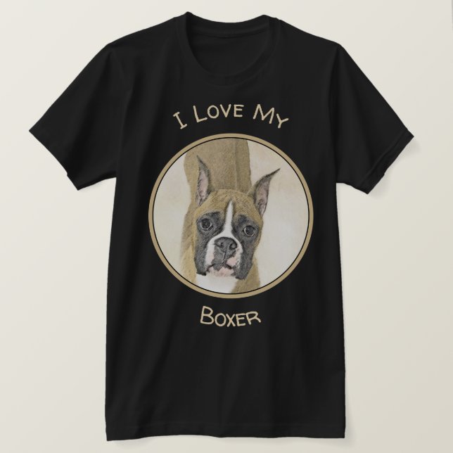 Camiseta Pintura De Boxer - Arte De Perro Original Cuto (Anverso del diseño)