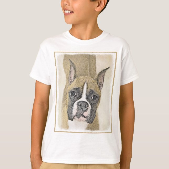 Camiseta Pintura De Boxer - Arte De Perro Original Cuto (Anverso)