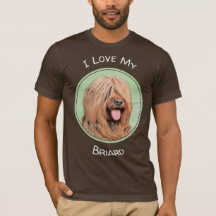 Camiseta Pintura de Briard - Arte de Perro Original.
