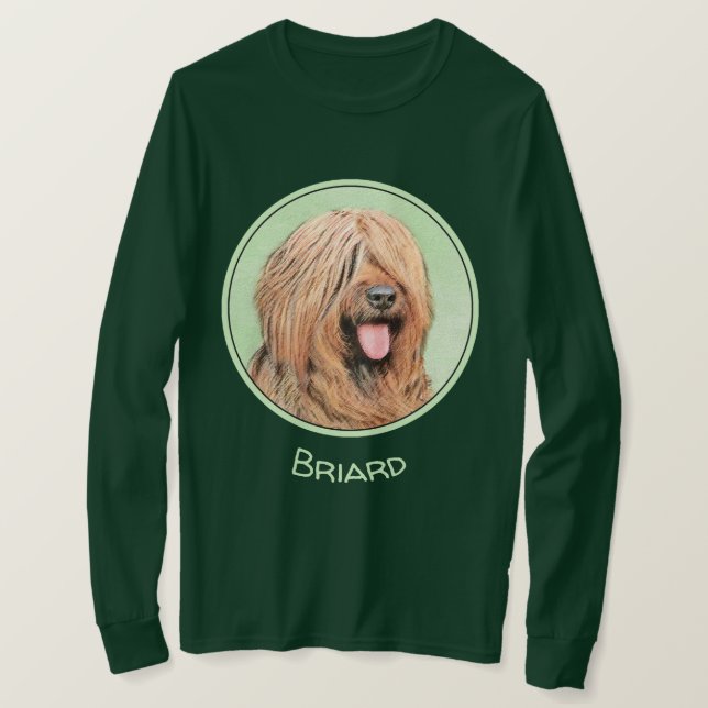 Camiseta Pintura de Briard - Arte de Perro Original. (Anverso del diseño)