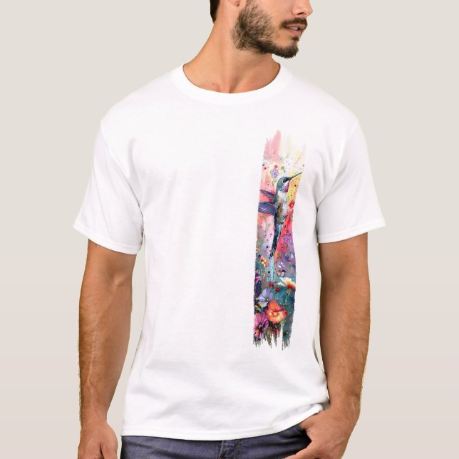 Camiseta Pintura de brocha de colibrí (Anverso)
