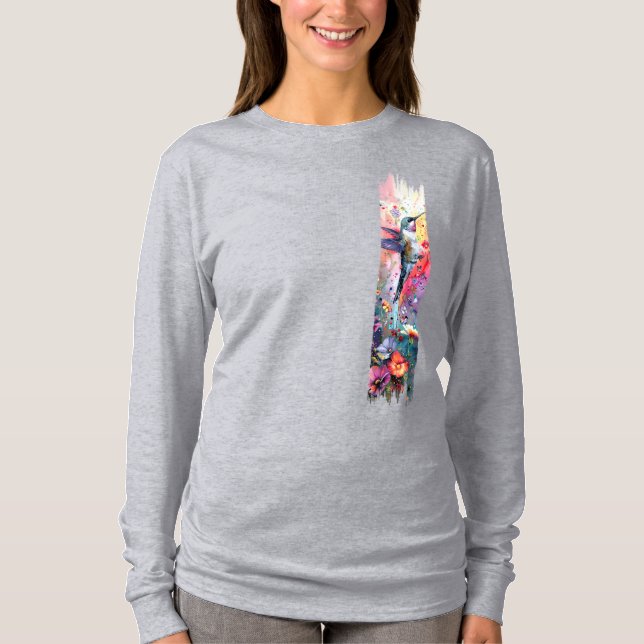 Camiseta Pintura de brocha de colibrí (Anverso)