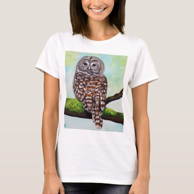 Camiseta Pintura de búho barred (Anverso)